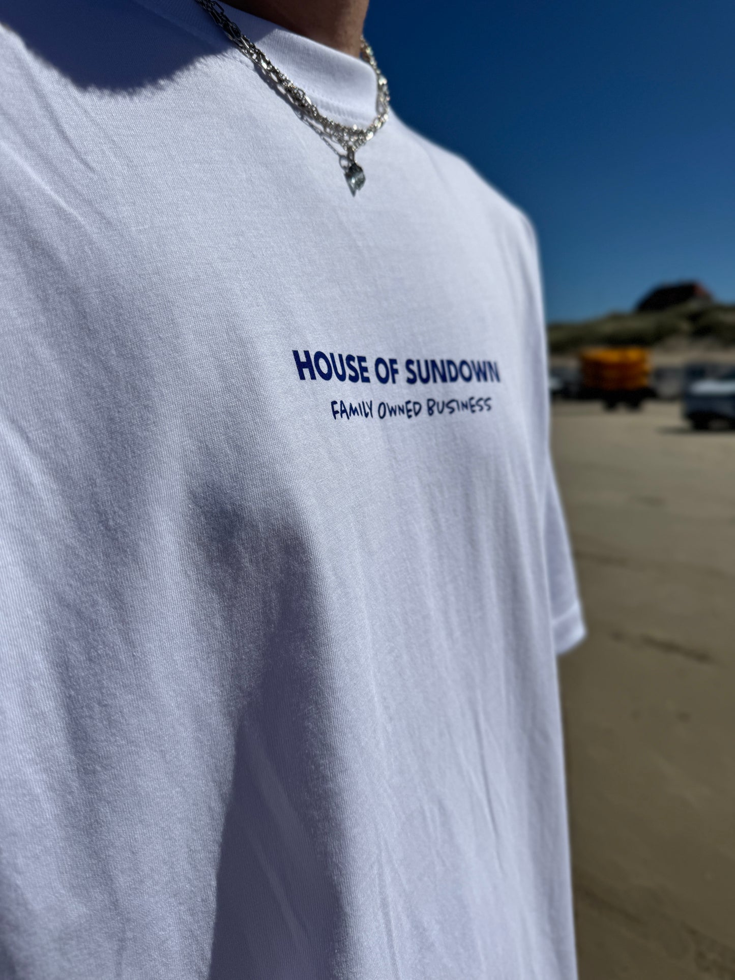 SUNDOWN, House tee, White