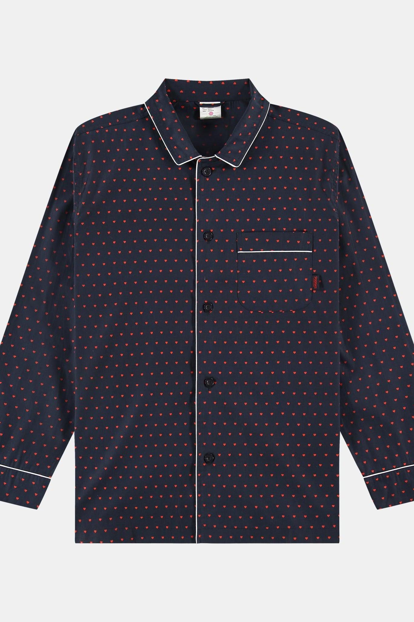 Pockies, Luv Pyjama Shirt, Navy