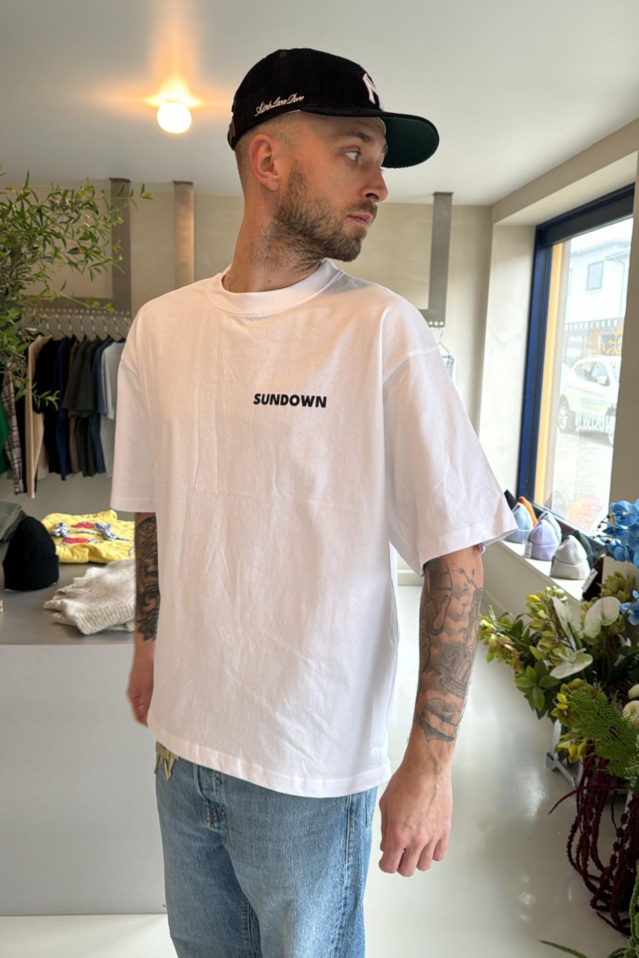 SUNDOWN, Sunni Box Tee, White