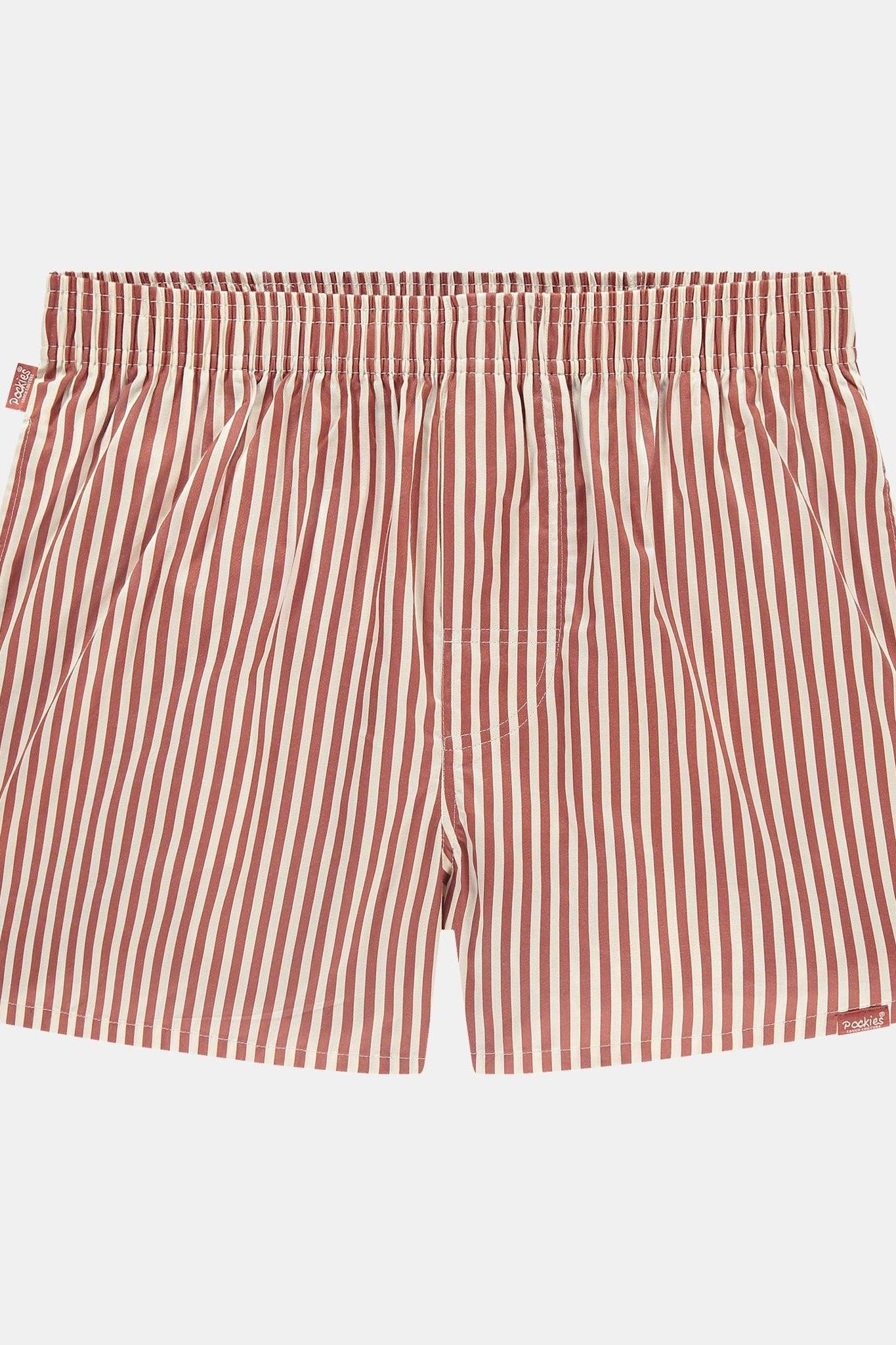 Pockies, Terracotta Striped Boxer Shorts