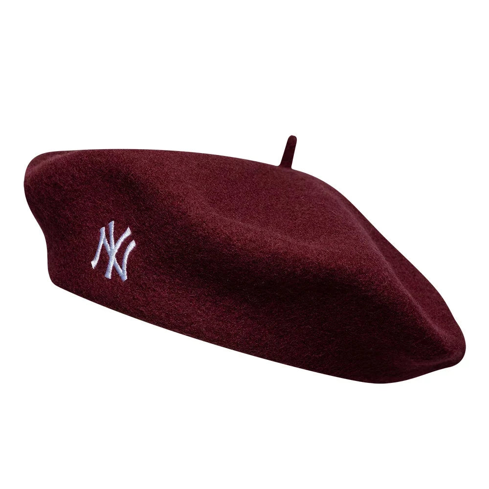 New Era, Beret New York Yankees Wool Script, Dark Red