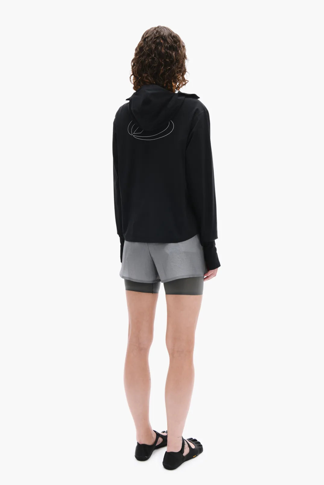 Optimistic Runners, Balaclava Hoodie, Black