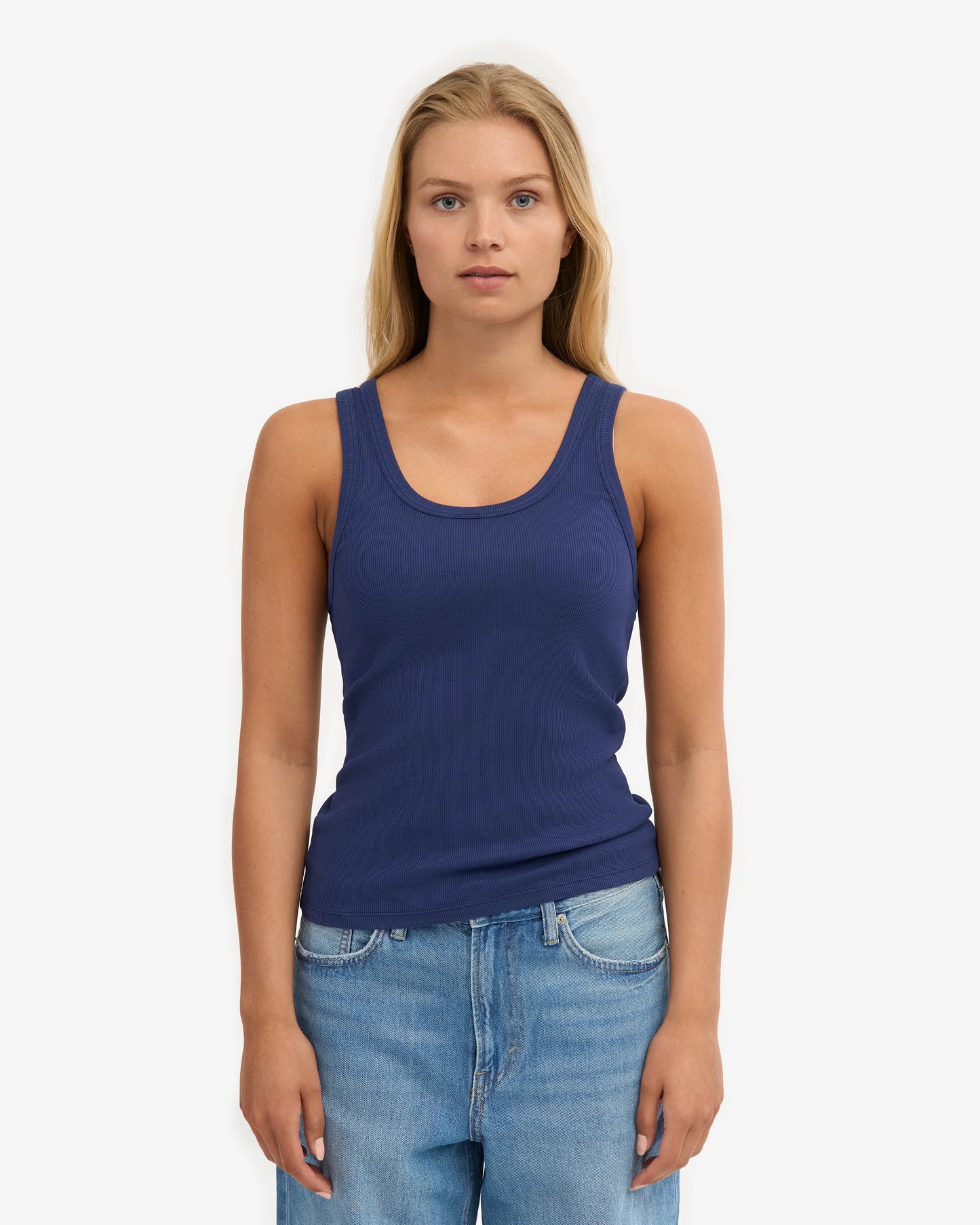 Colorful Standard, Women Organic Rib Tank Top - Marine Blue