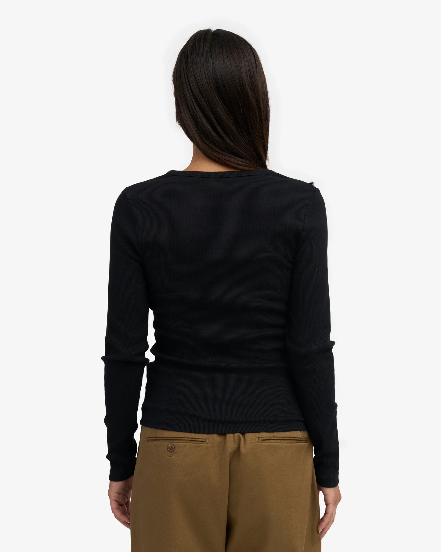 Colorful Standard, Organic Rib LS T-Shirt, Deep Black