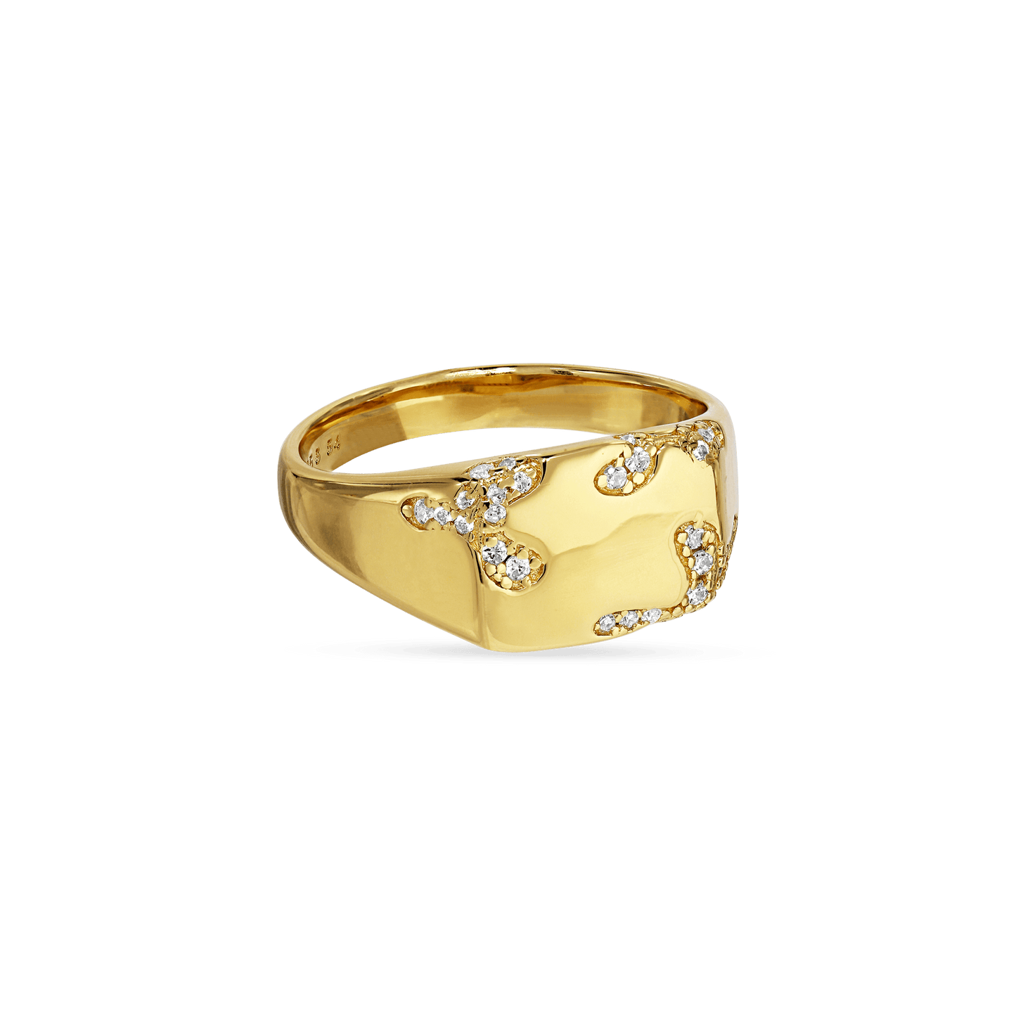 Jane Kønig, Iced Signet Ring, Guld