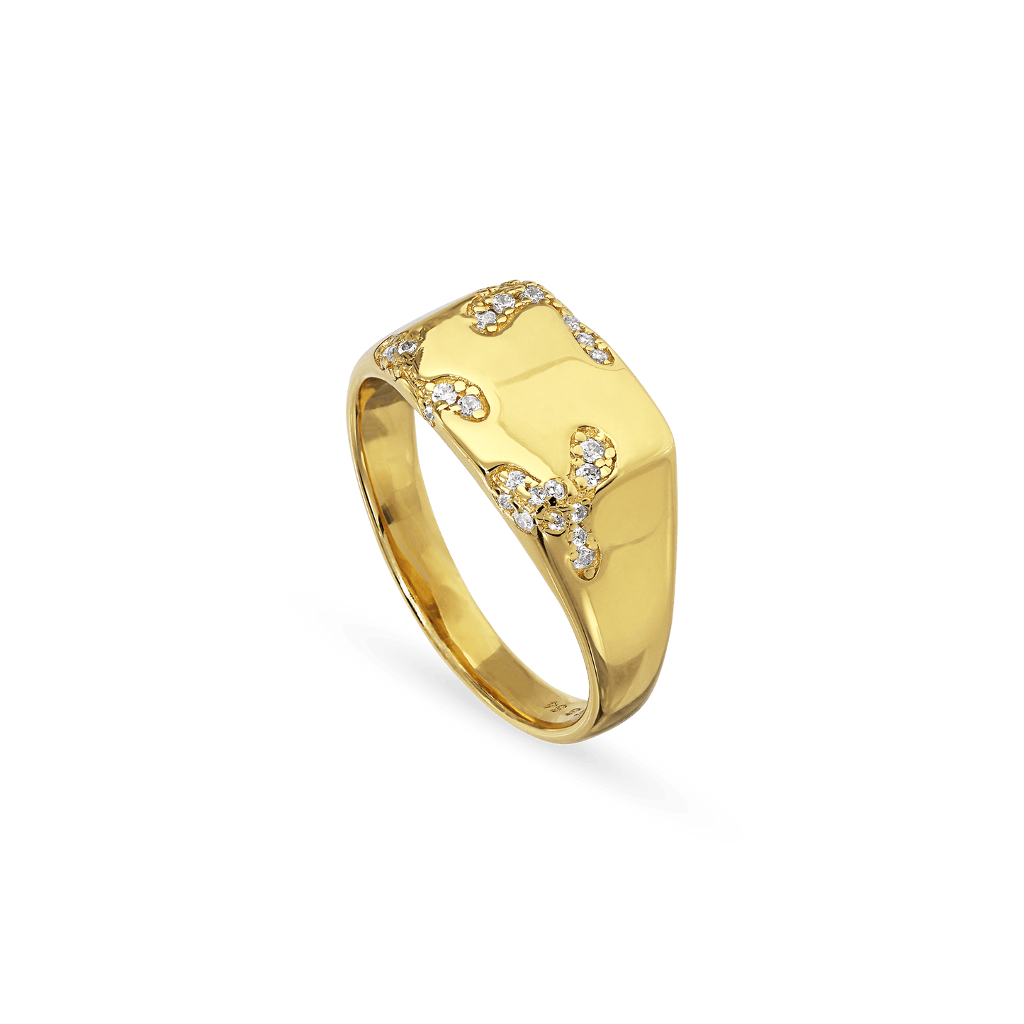 Jane Kønig, Iced Signet Ring, Guld