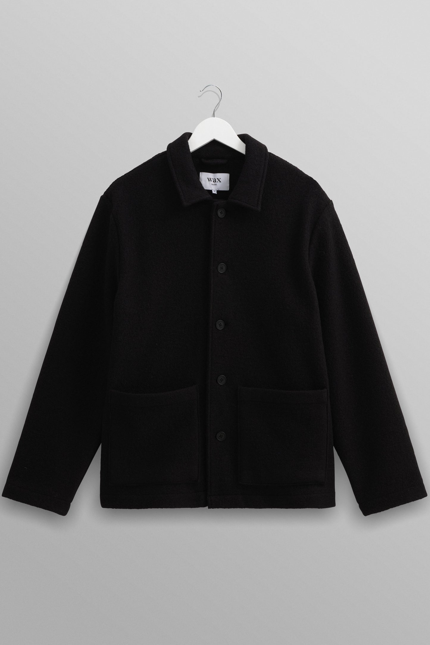 Wax London, GRANT JACKET FELT WOOL, BLACK