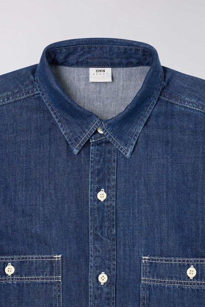 EDWIN, Work Shirt, Blue Dark Used