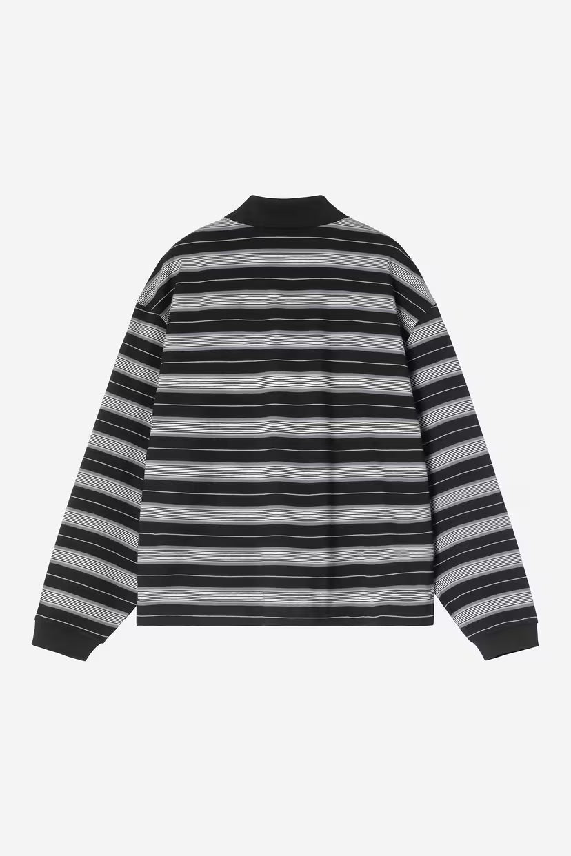 Carhartt WIP, W' L/S Bronson Polo, Bronson Stripe, Black