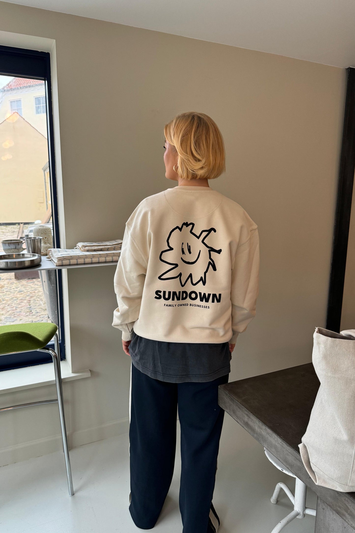 SUNDOWN, Sunni Heavy Crewneck, Ecru