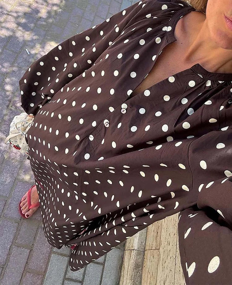 Sissel Edelbo, LARA DRESS, BROWN DOT