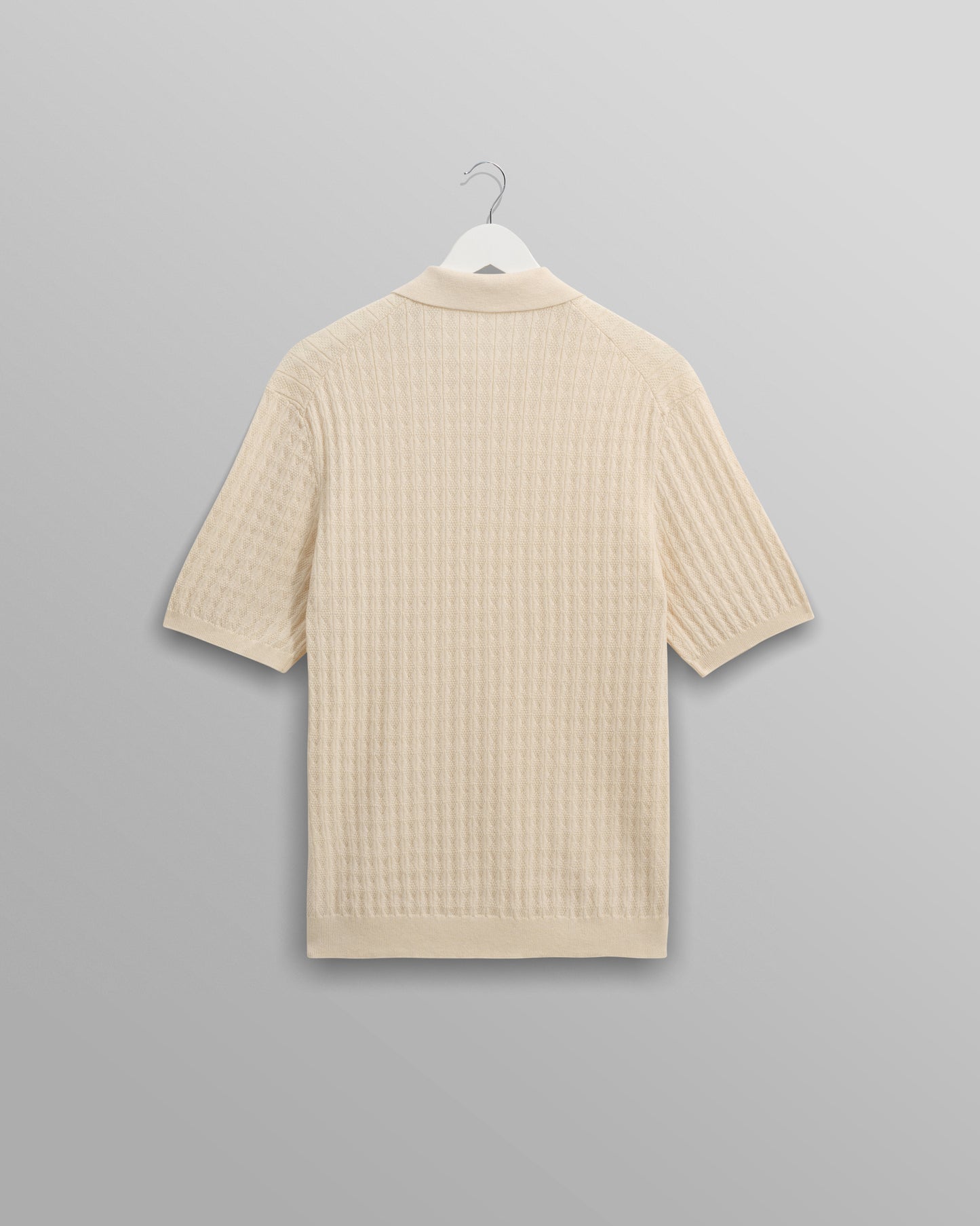 WAX London, Naples Stripe Knitted Polo, Off White