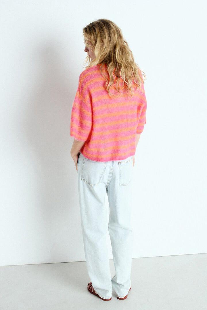 American Vintage, Nenybay Jumper, Fluo Orange Striped Hibiscus