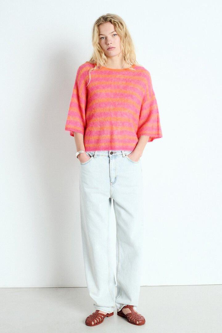 American Vintage, Nenybay Jumper, Fluo Orange Striped Hibiscus