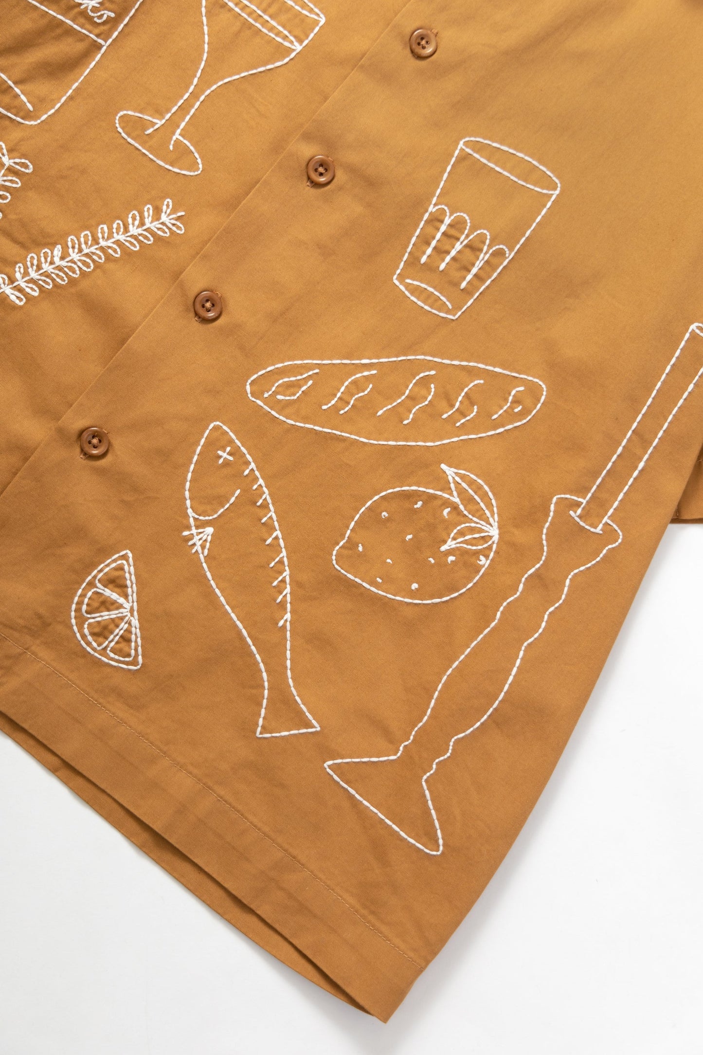 Service Works, Light Twill Picnic Short Sleeve Shirt, Burnt Sugar