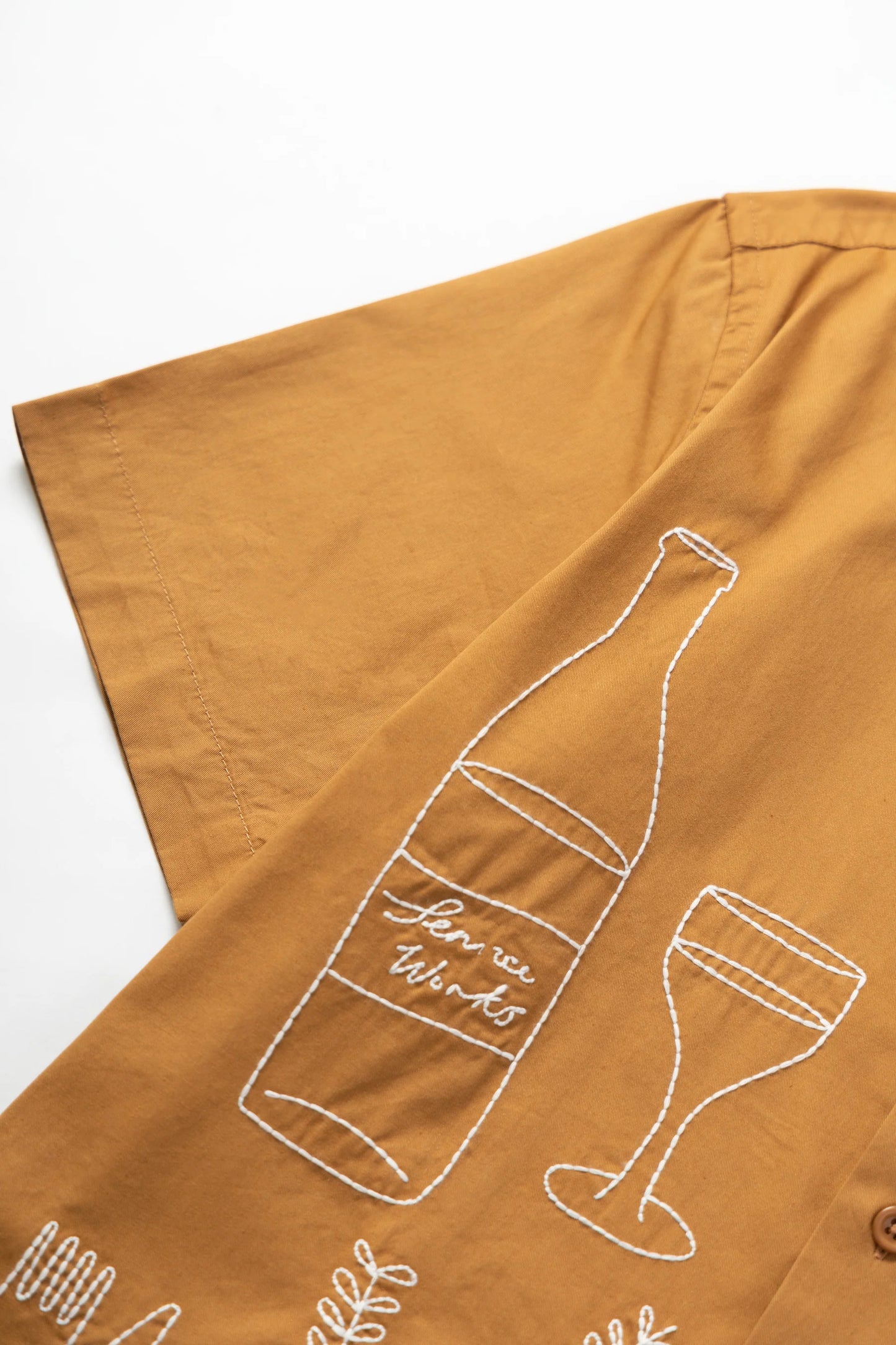 Service Works, Light Twill Picnic Short Sleeve Shirt, Burnt Sugar