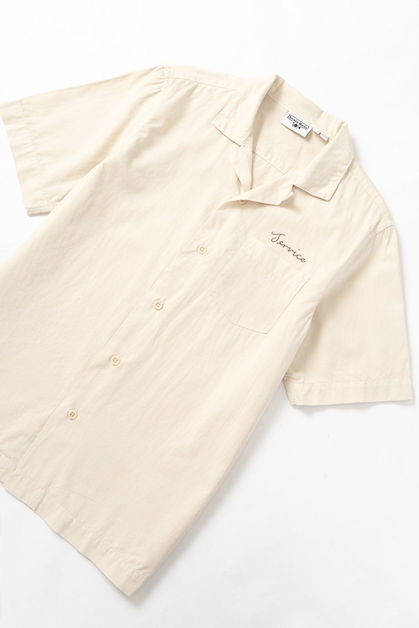 Service Works, Embroidered Resort Shirt, White Oak