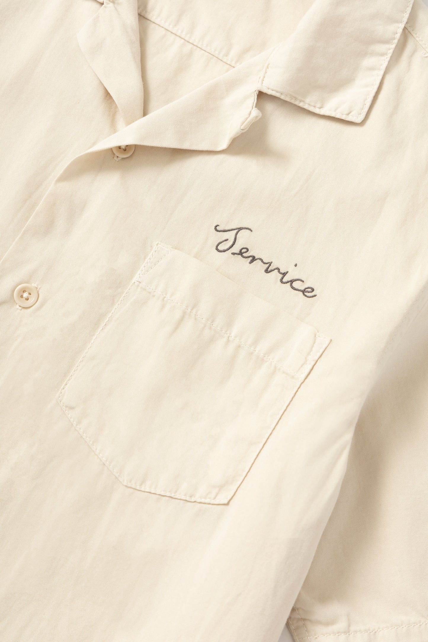 Service Works, Embroidered Resort Shirt, White Oak