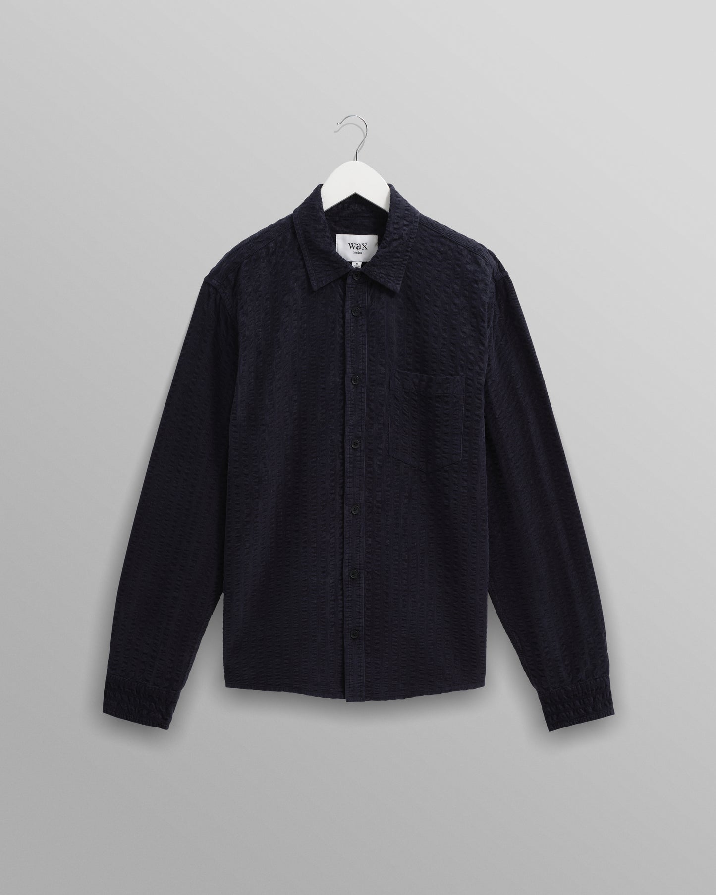 WAX London, Shelly Seersucker Corduroy Shirt, Navy Blue