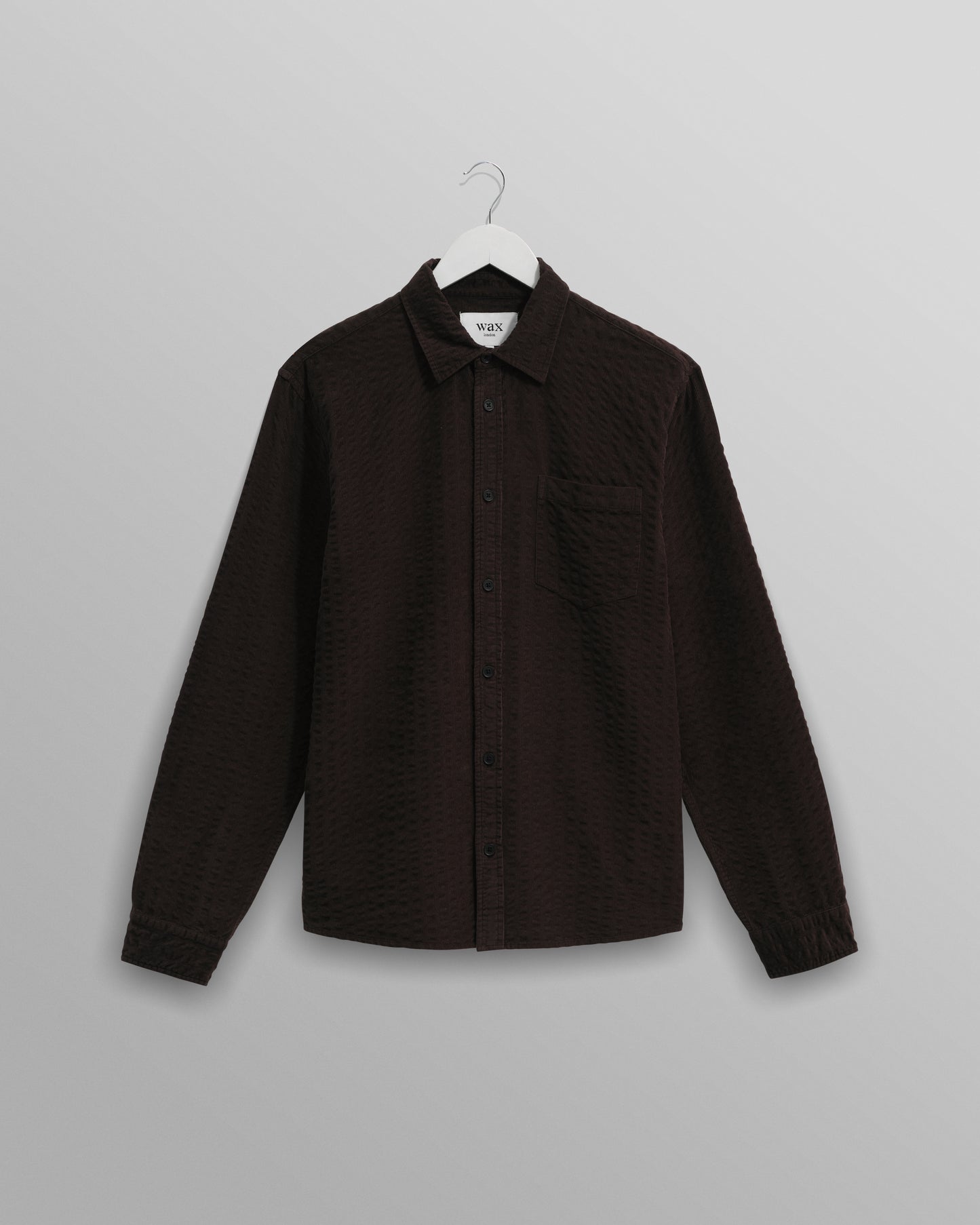 WAX London, Shelly Seersucker Corduroy Shirt, Deep Brown