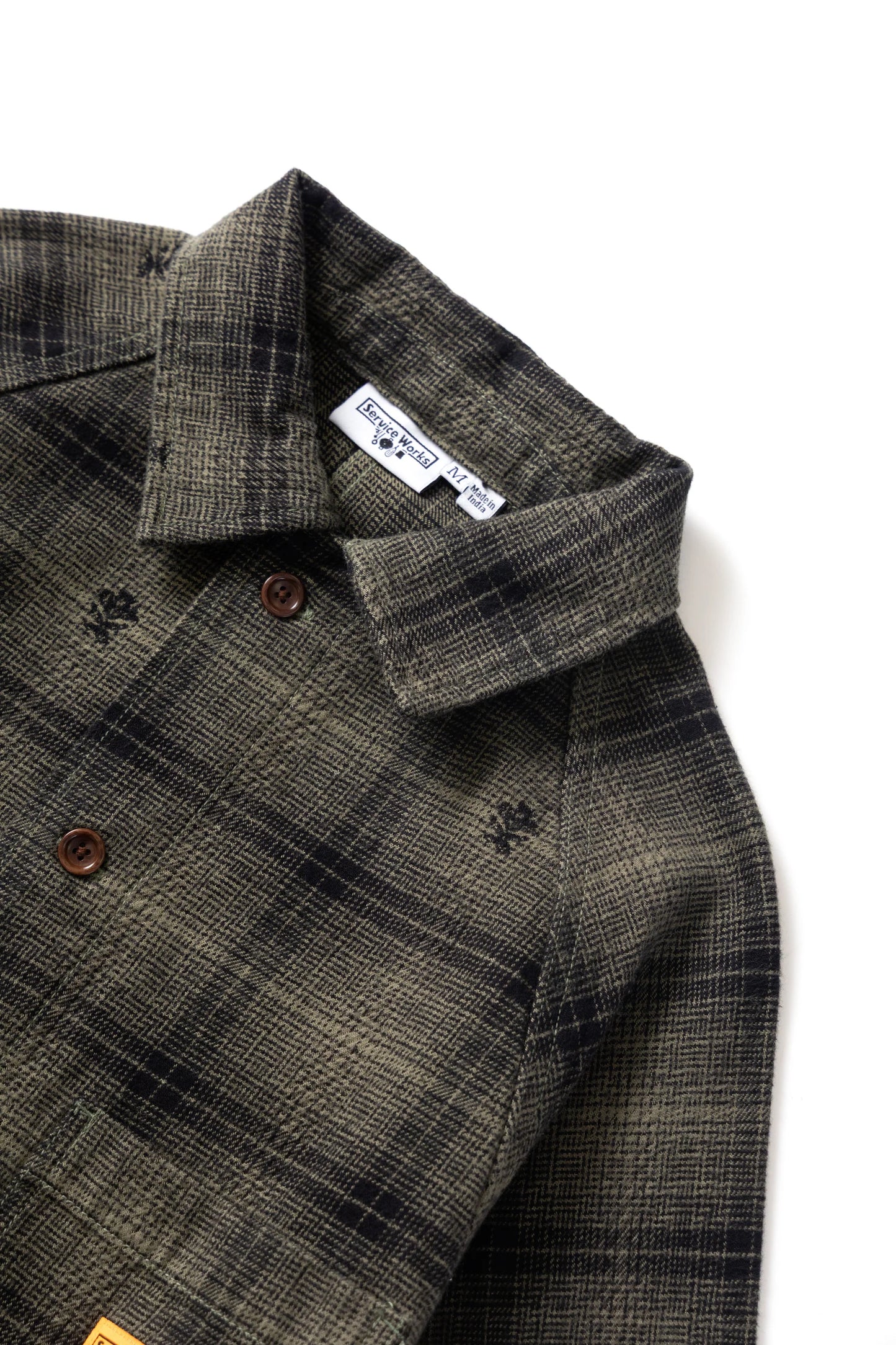 Service Works, Thistle Plaid Front Of House Jacket, Olive