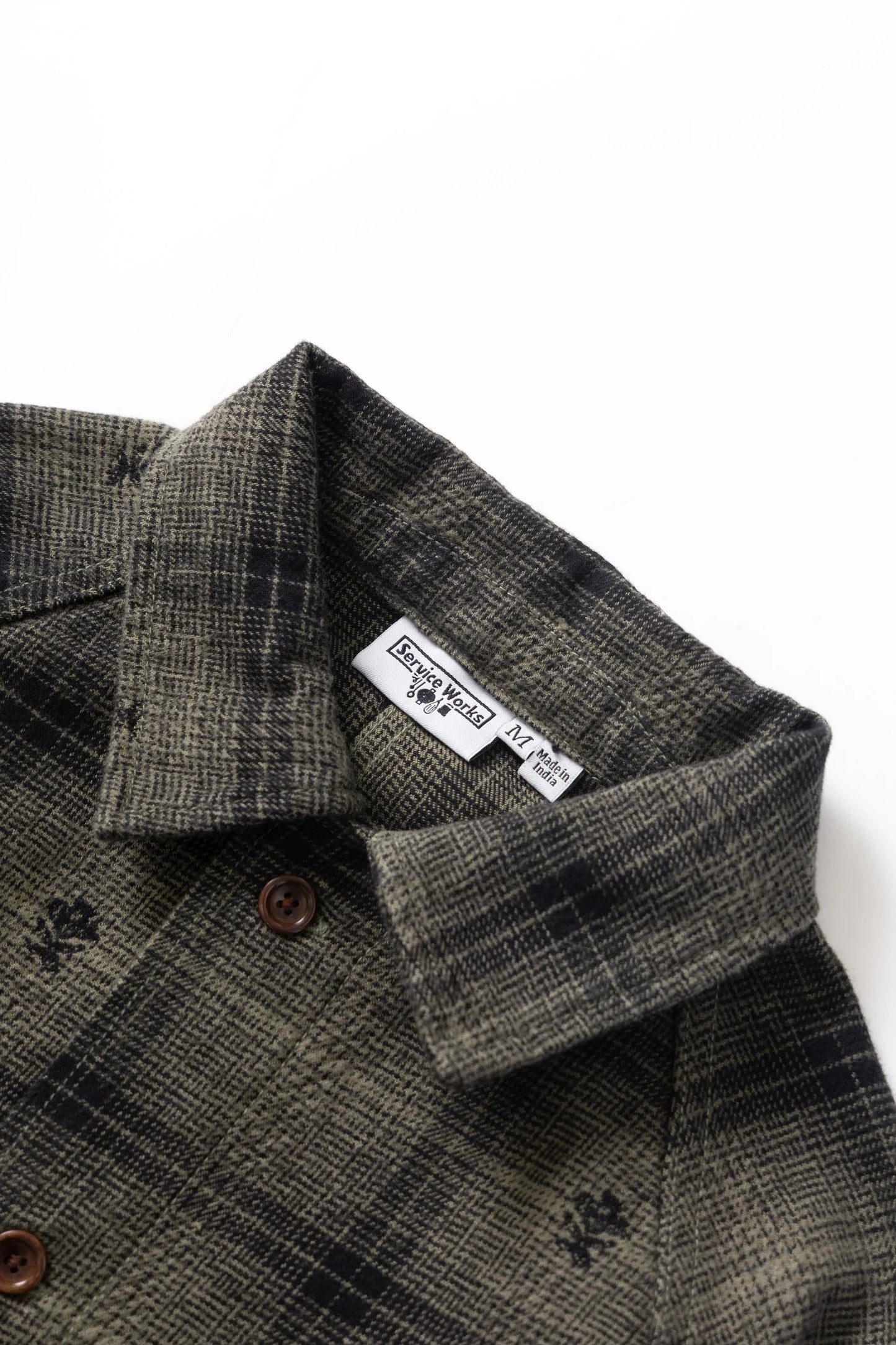 Service Works, Thistle Plaid Front Of House Jacket, Olive