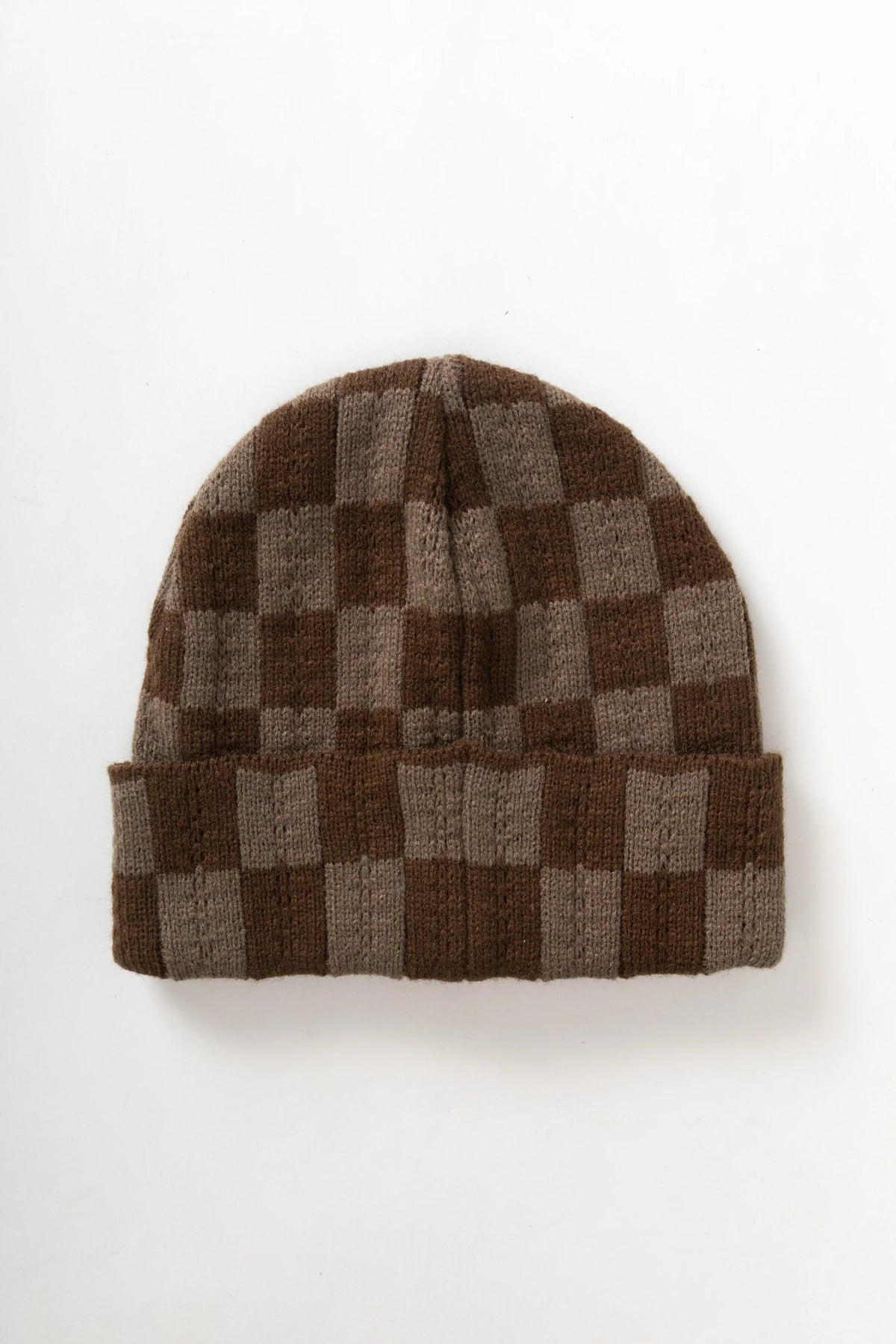 Service Works, Chunky Check Beanie. Brown
