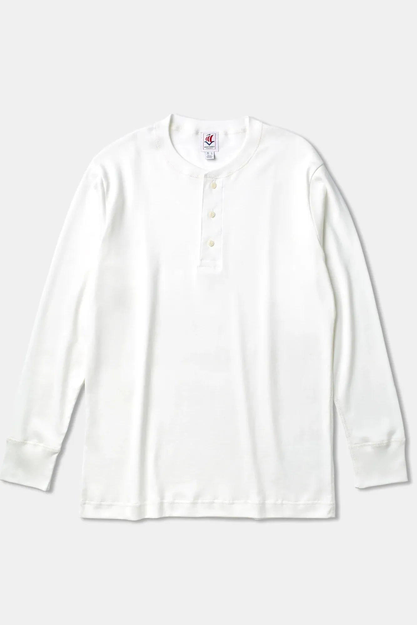 Victory Essentials, VE Karl LS Henley 230, Off White