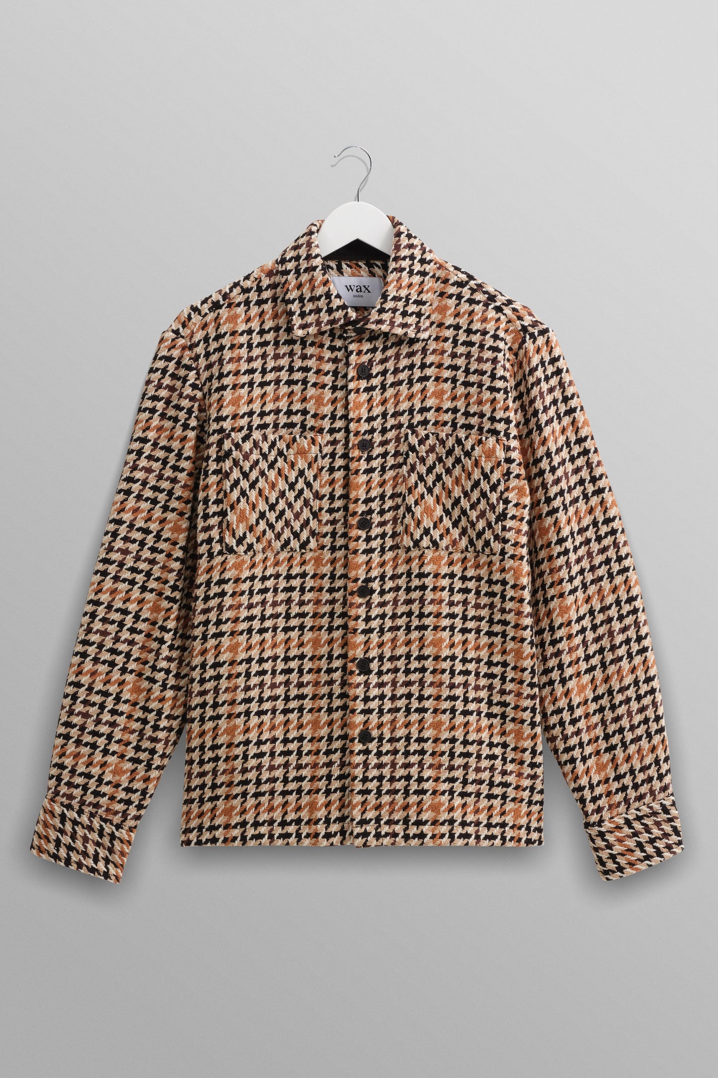 Wax London, Whiting Overshirt, Houndstooth Weave Natural
