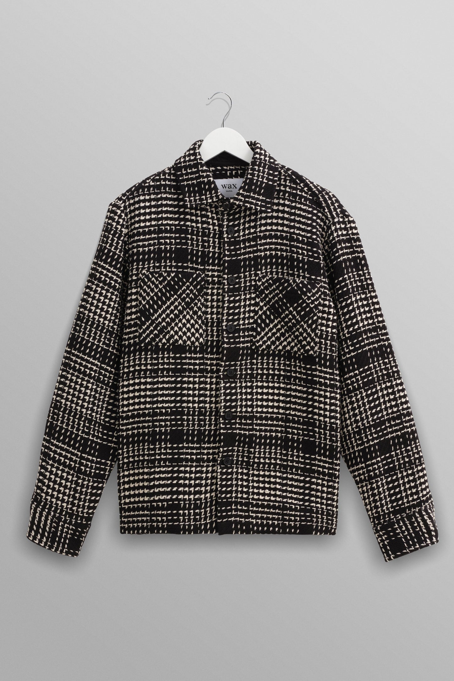 Wax London, Whiting Overshirt, Twin Weave Black