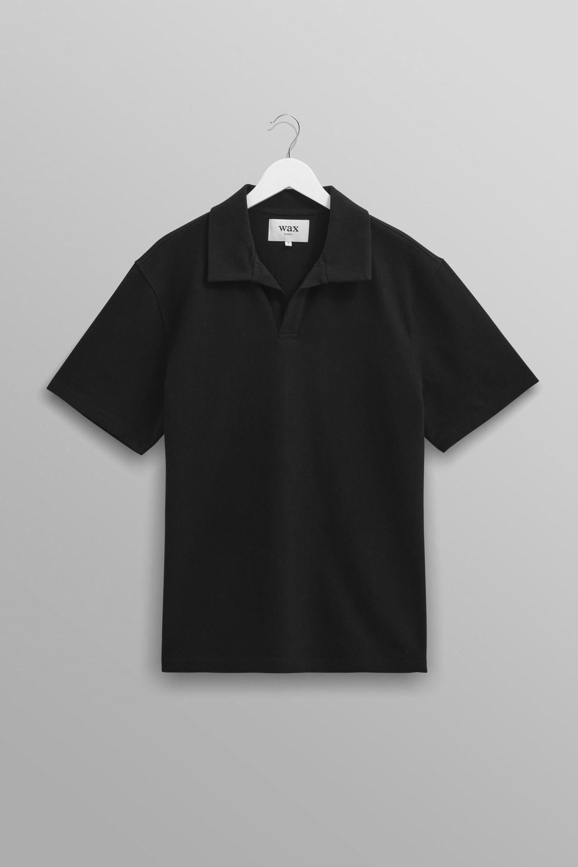 Wax London, Atwood Organic Cotton Polo Shirt, Black