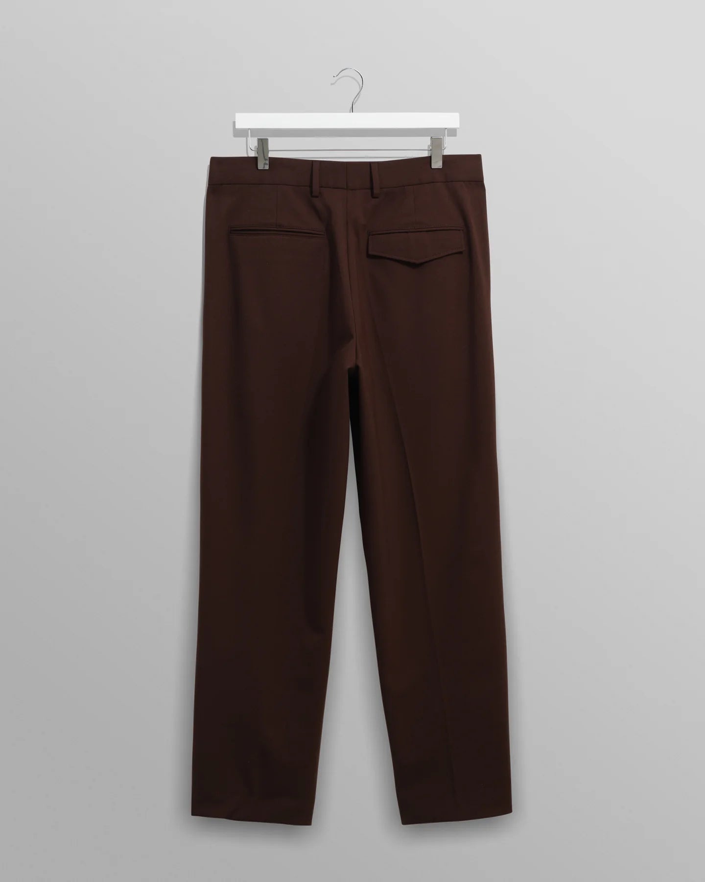 WAX London, Aubyn Wool Blend Twill Pleated Trousers, Dark Brown
