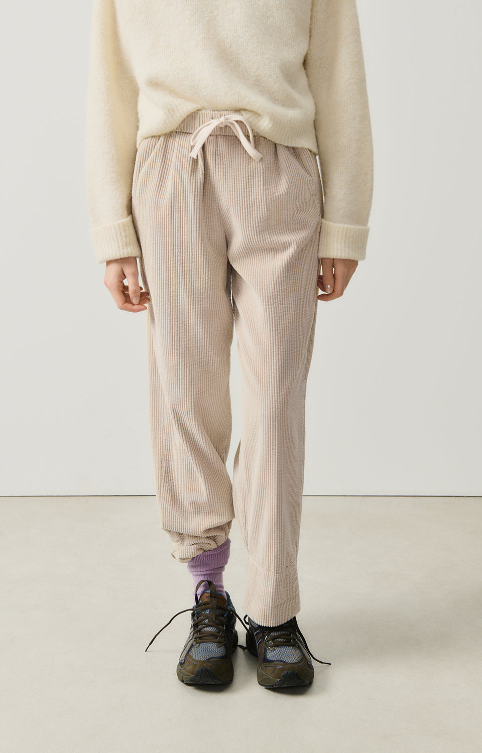 American Vintage, Women's trousers Padow, Ecru Vintage