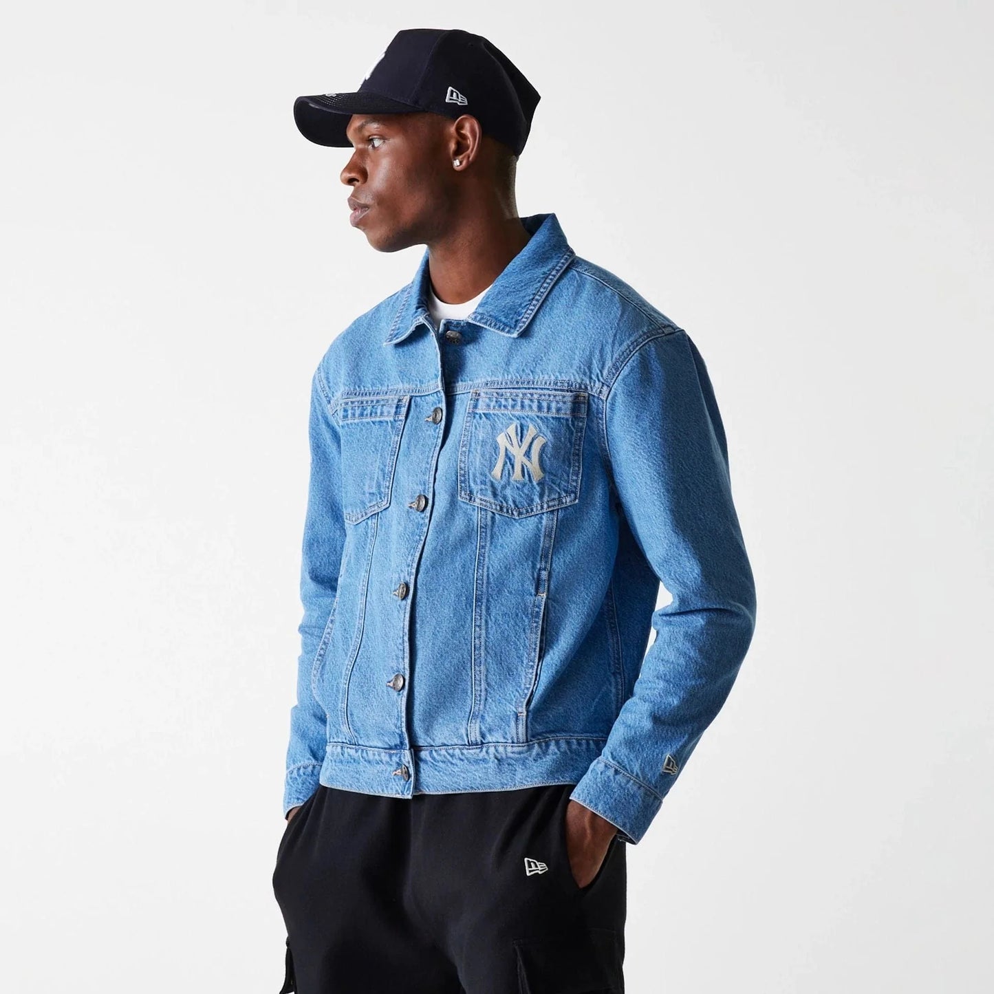 New York Yankees, Denim Jacket, Light Blue