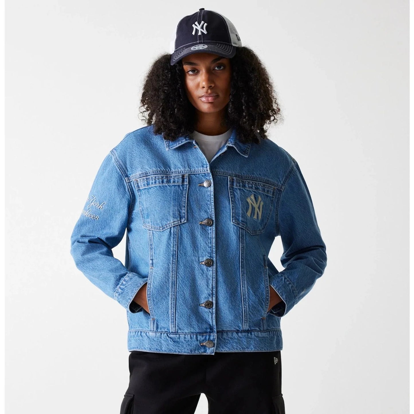 New York Yankees, Denim Jacket, Light Blue
