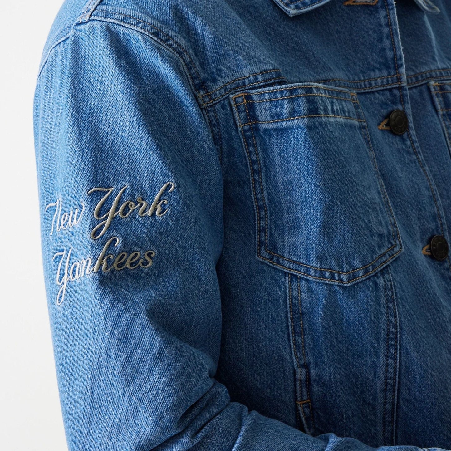 New York Yankees, Denim Jacket, Light Blue