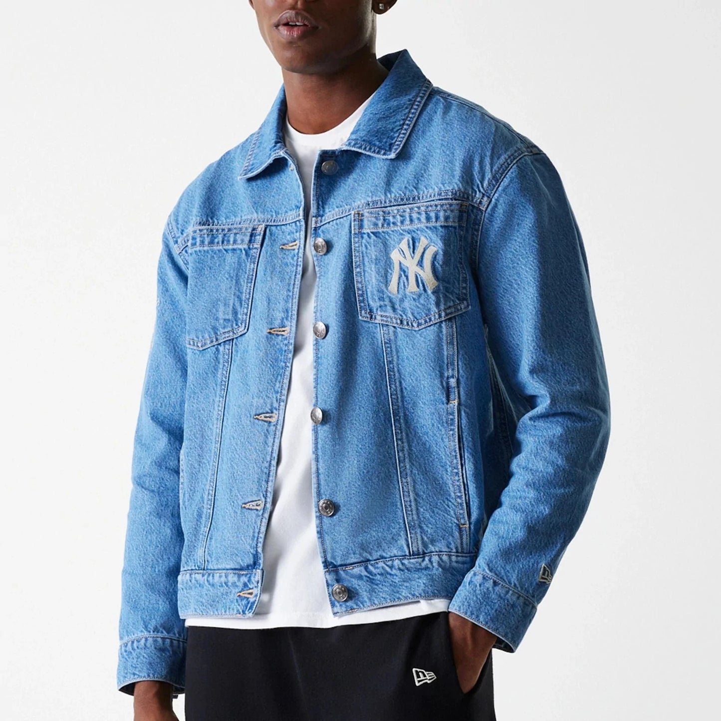 New York Yankees, Denim Jacket, Light Blue