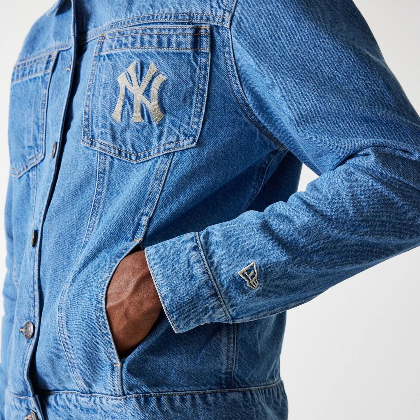 New York Yankees, Denim Jacket, Light Blue