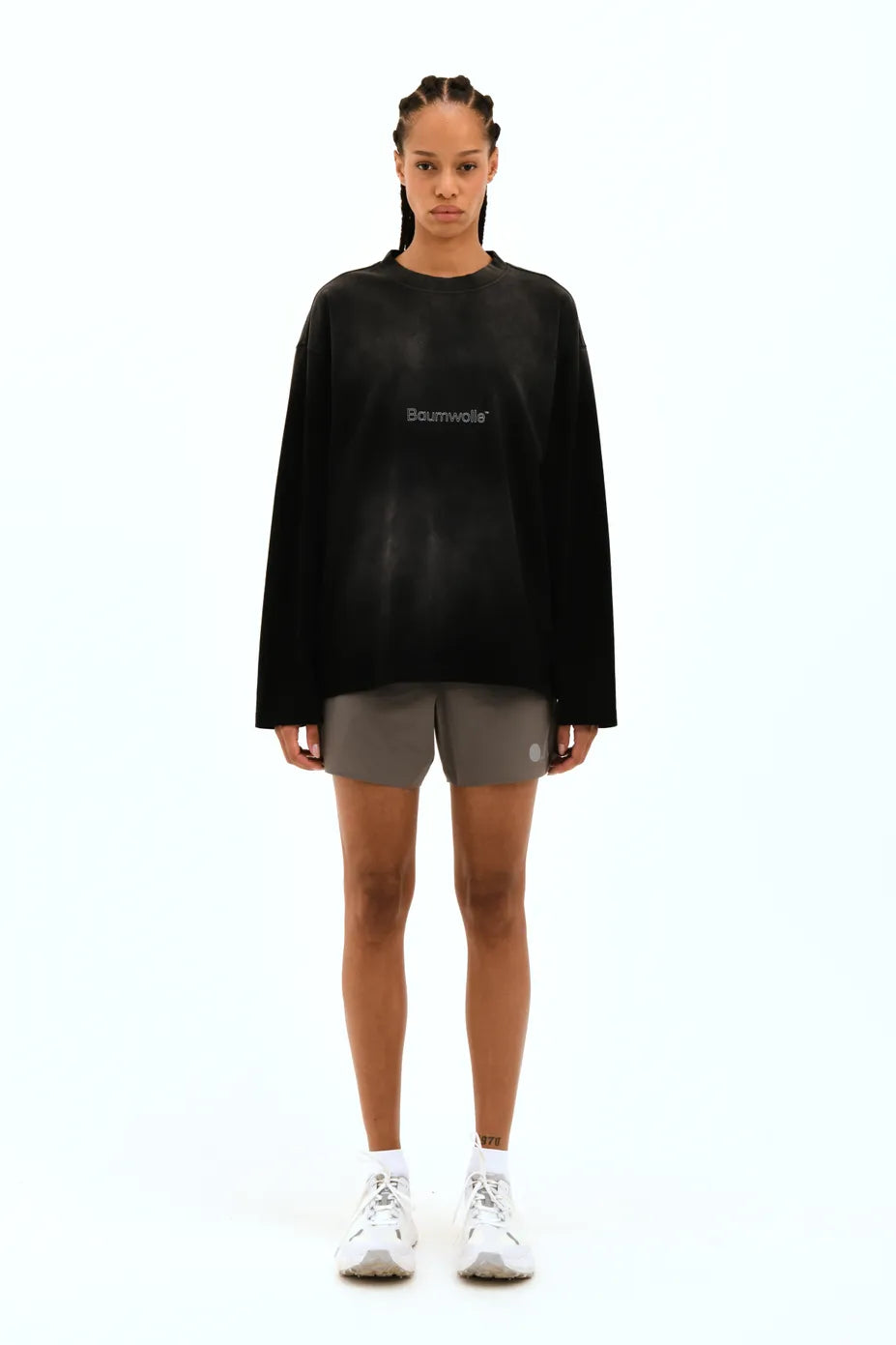 Optimistic Runners, Baumwolle Longsleeve T-shirt, Washed Black