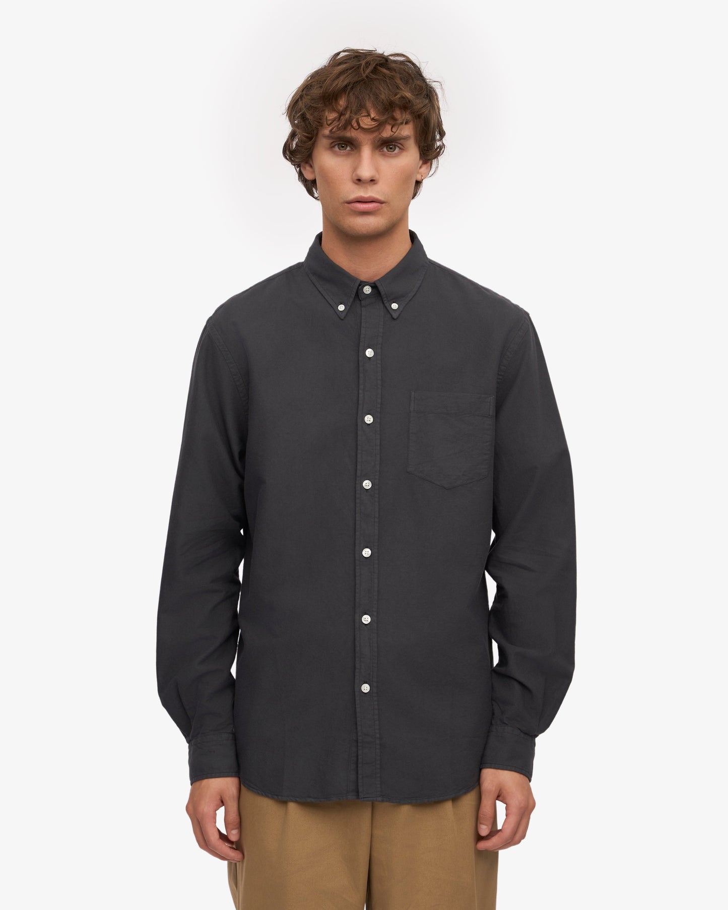Colorful Standard, Organic Button Down Shirt, Lava Grey