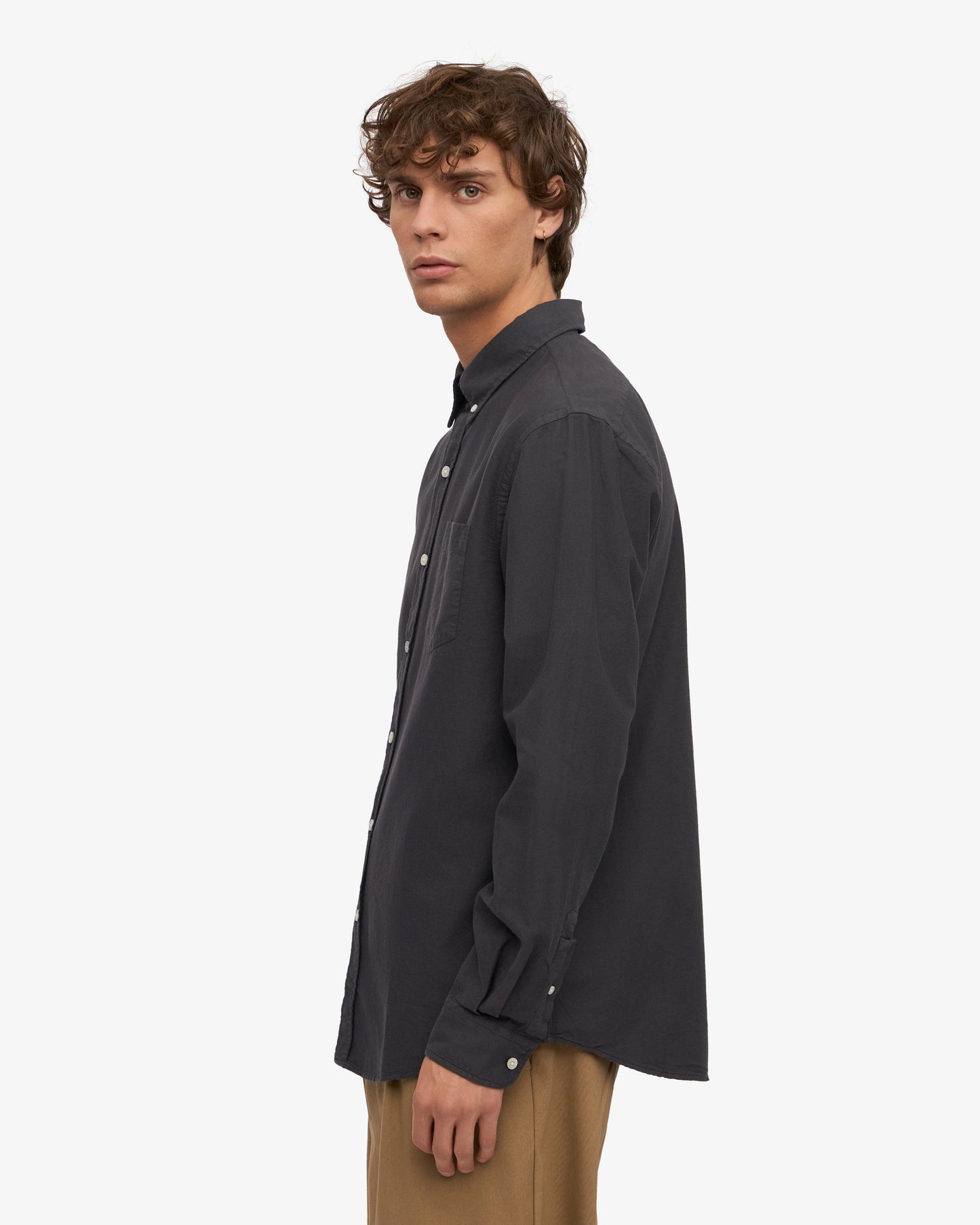 Colorful Standard, Organic Button Down Shirt, Lava Grey