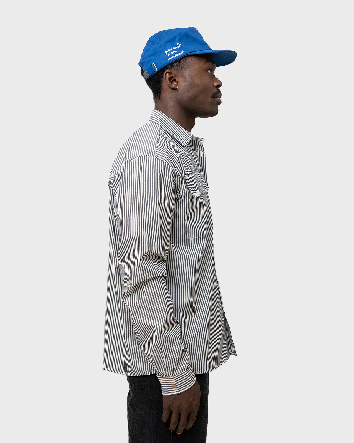 LAU LAU, Box Shirt, Sort / hvid striber