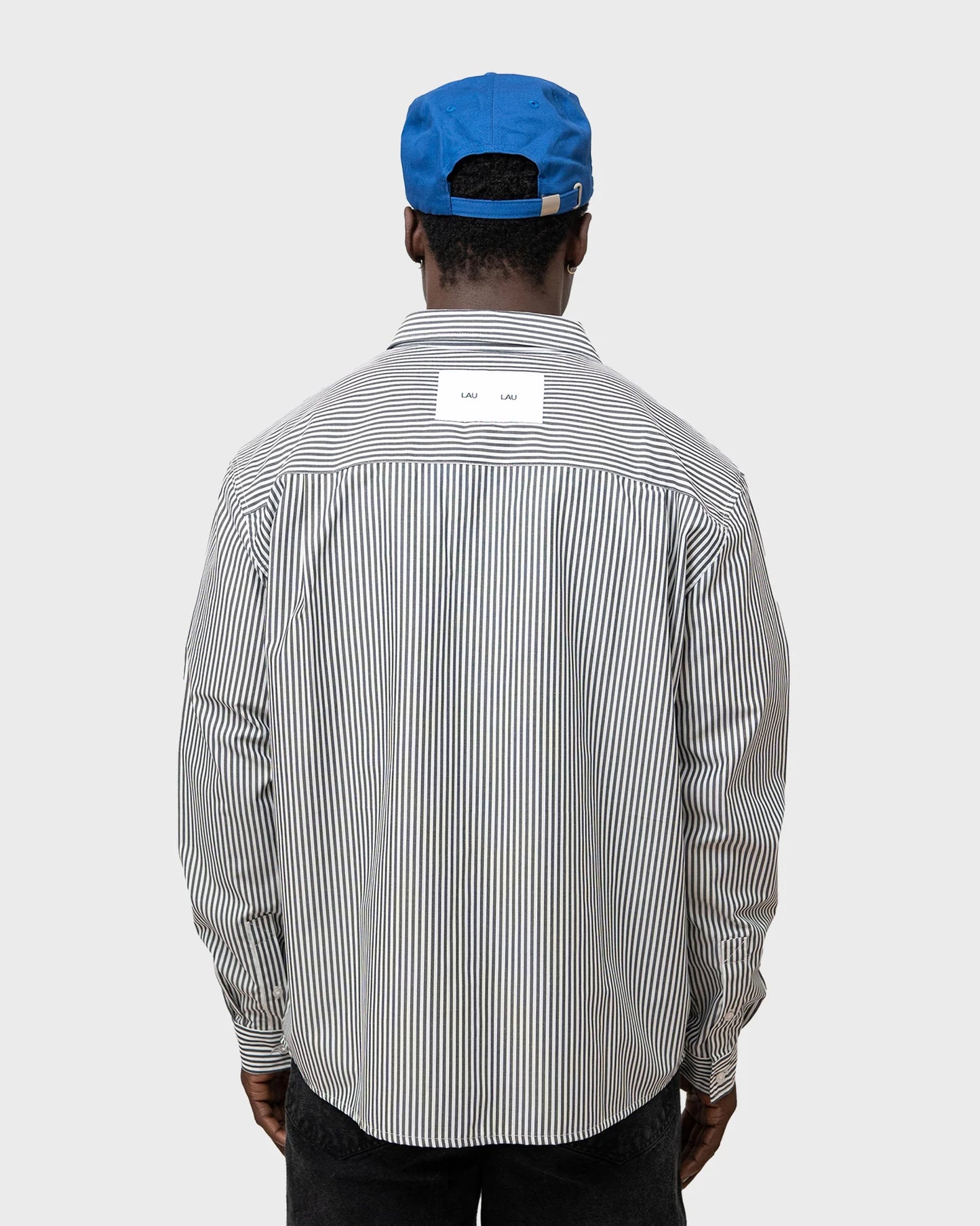 LAU LAU, Box Shirt, Sort / hvid striber