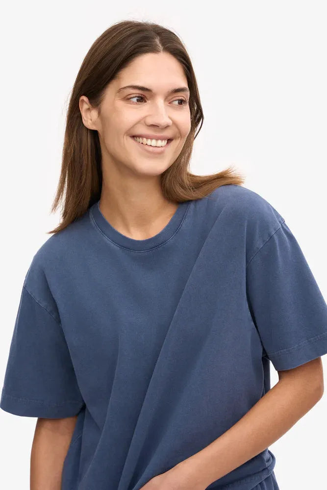 Colourful Standard, Oversized Organic T-Shirt, Neptune Blue