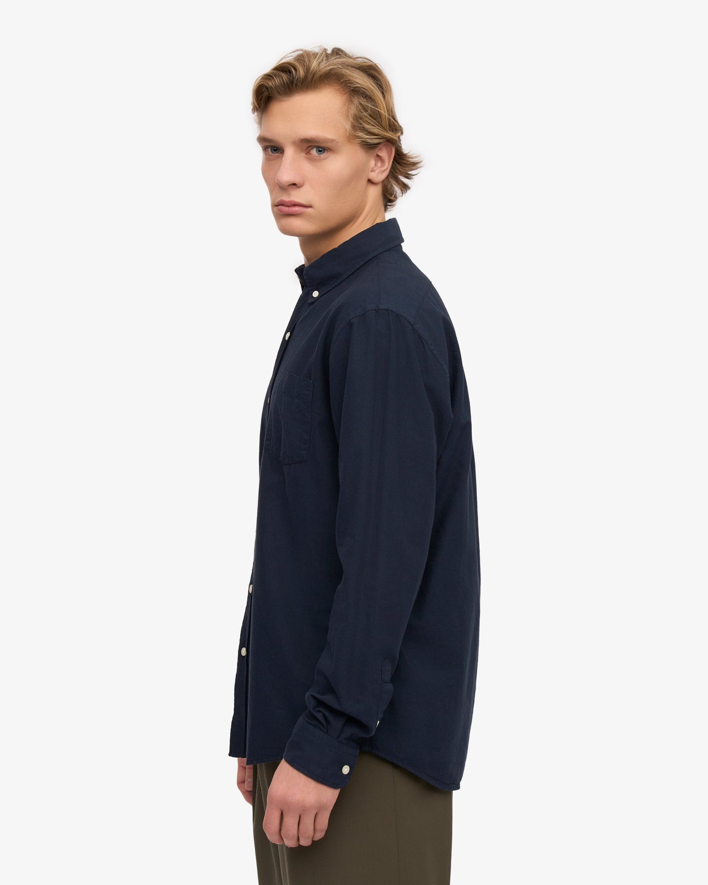 Colorful Standard, Organic Button Down Shirt, Navy Blue