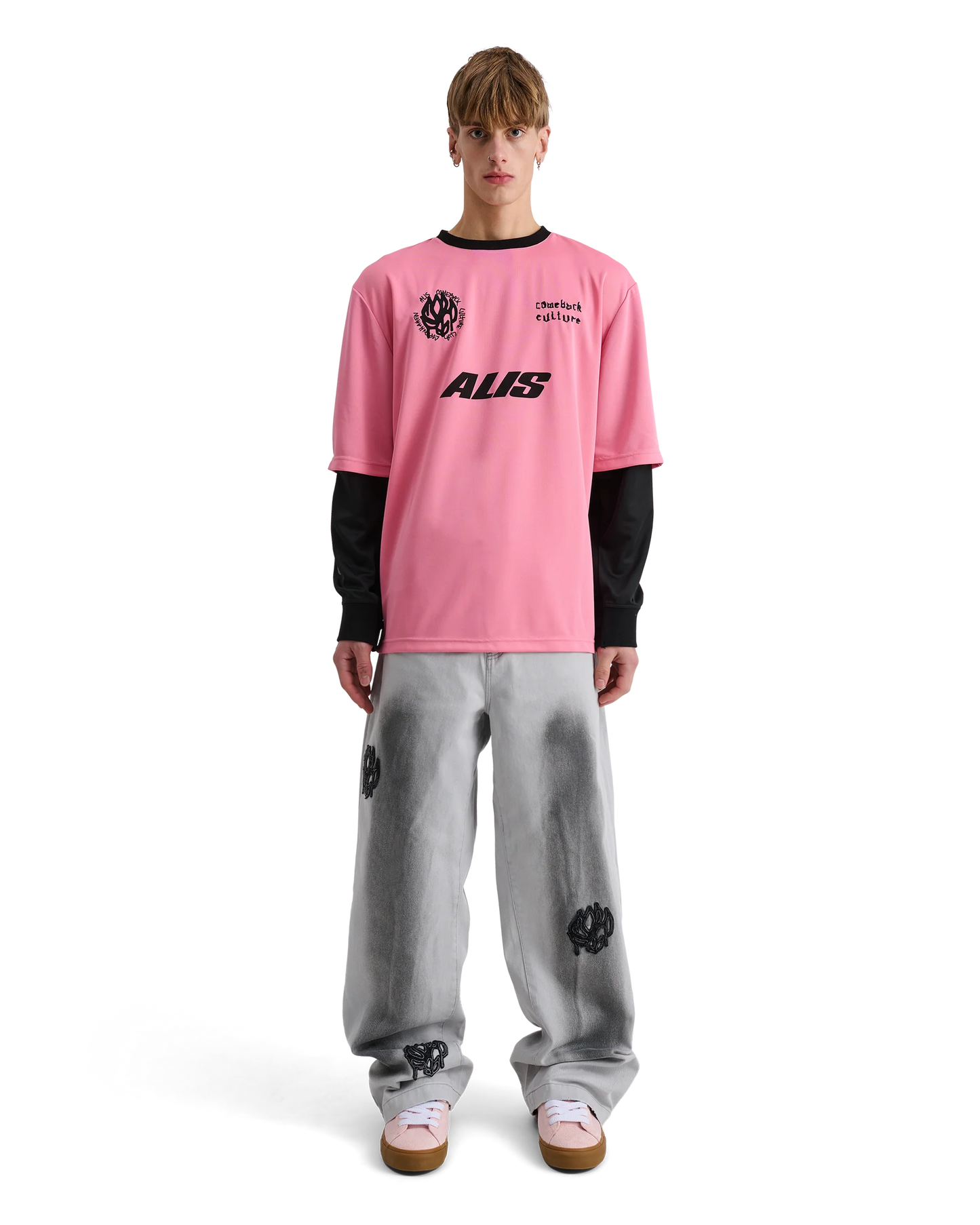 ALIS, Comeback Club 2-layer Jersey, Pink / Black