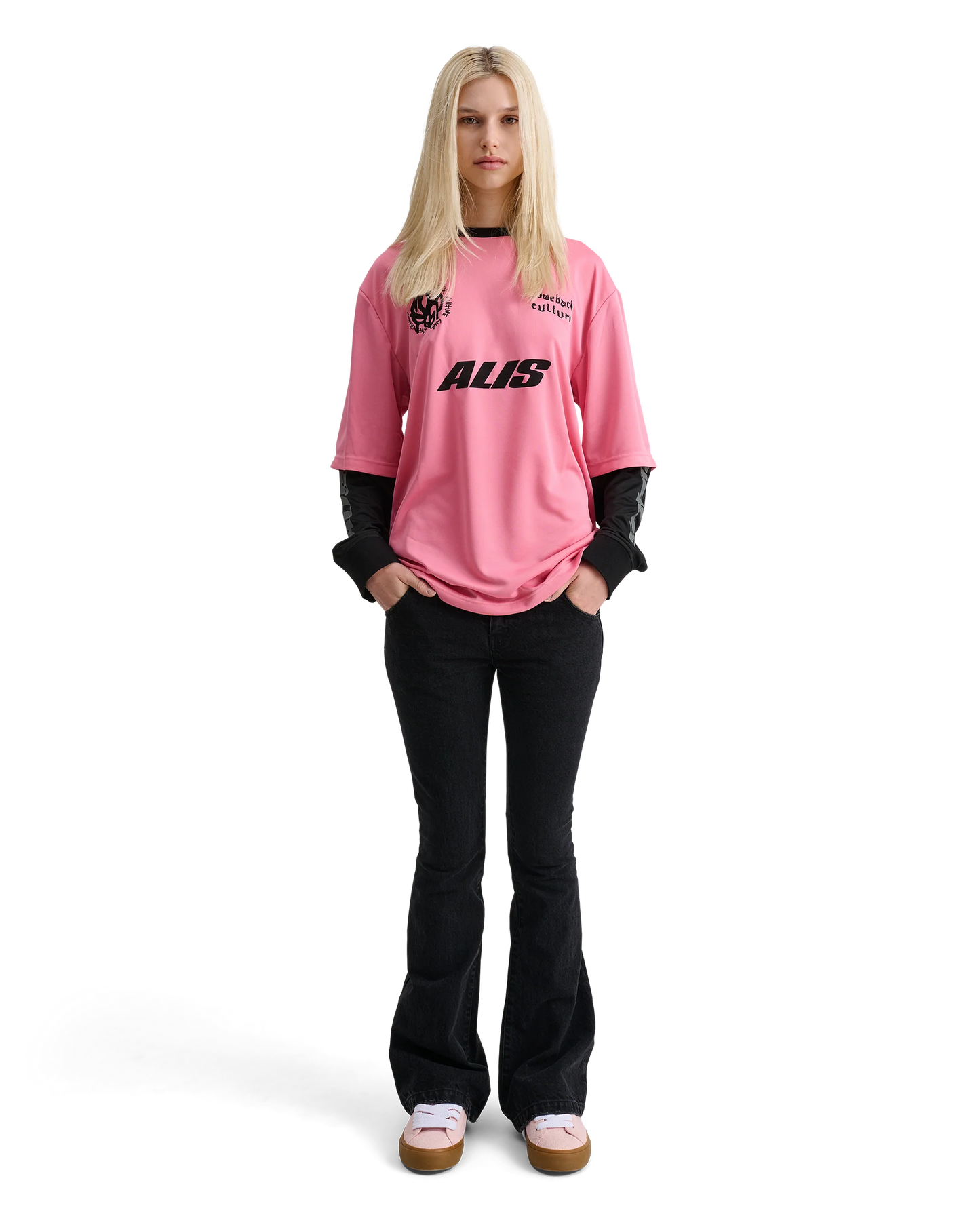 ALIS, Comeback Club 2-layer Jersey, Pink / Black