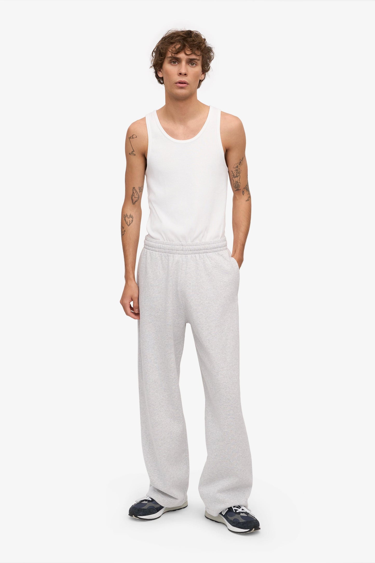 Colourful Standard, Organic Straight Leg Sweatpants, Snow Melange