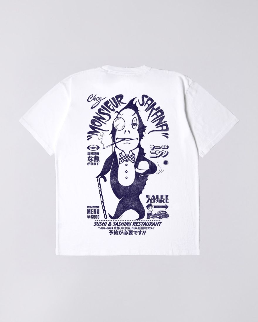 EDWIN, Monsieur Sakana T-Shirt, White