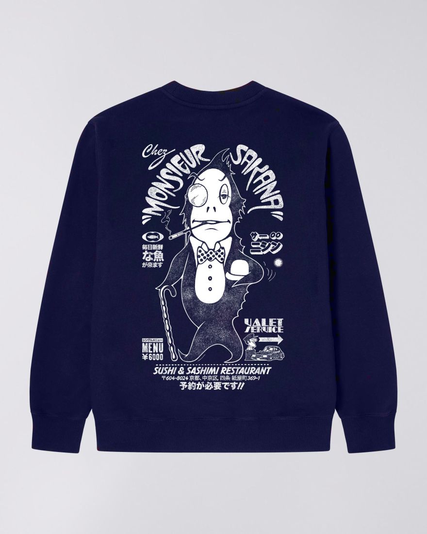 EDWIN, Monsieur Sakana Sweat, Navy Blue